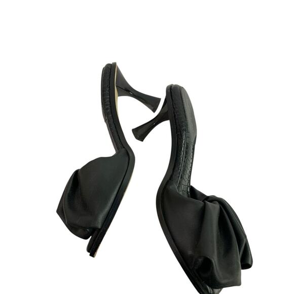 Size 8M Circus by Sam Edelman Slade Black Leather 3" Heel Slides - Picture 8 of 11